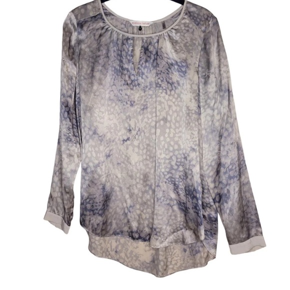 Rebecca Taylor Size 0 Silk Muted Silver Gray Blouse - Picture 1 of 5
